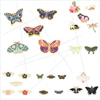 Creative cartoon insects colourful butterflies glow-in-the-d