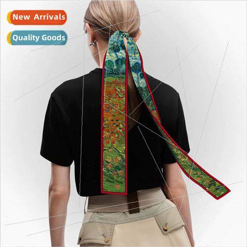 2022 new floral hair bands small scarf hair b~ spring summer