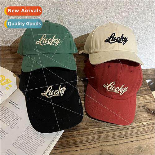 Korea letters embroidered hat female summer green baseball c