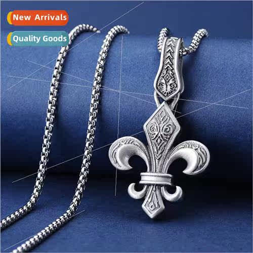 Europe retro fashion French iris pendant necklace nd men wom