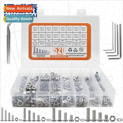 520PCS round head hexagon socket screws box set M3M4M5M6 hex