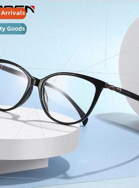 New anti-blue light TR90 cat-eye flat glasses Europe set sho