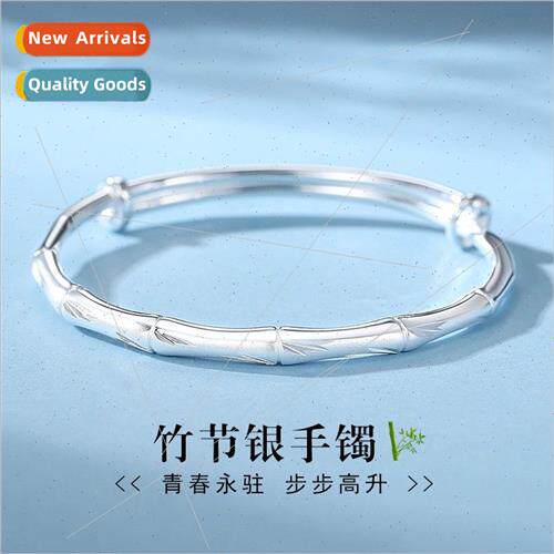 999 plated silver bamboo bracelet ladies young solid bracele