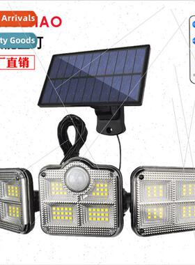 Solar body sensor light three head rotatable spl outdoor sen