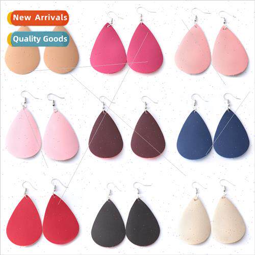 Fashion Creative Leather Earrings mple Water Drops PU Artifi