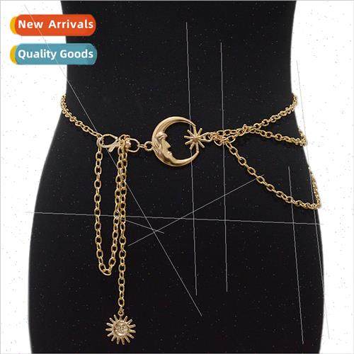 Summer new women belts versatile casual day moon buckle deco