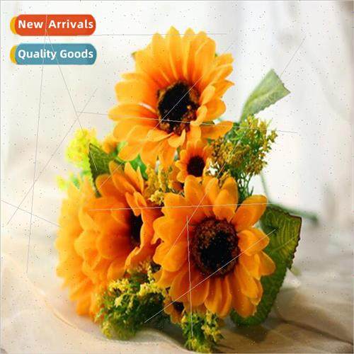 Yellow plastic flowers artificial fake flowers bouquet simul