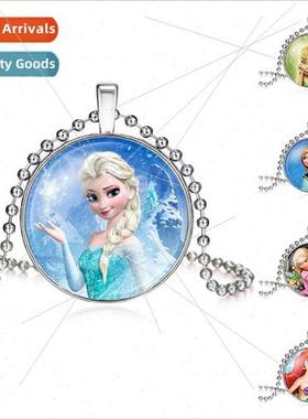 Frozen Time Gemstone Necklace frozen Elsa Anna Cartoon Princ