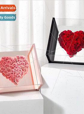 Acrylic Transparent Medium Magic Mirror Heart  Box Open Wind