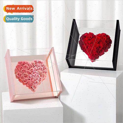 Acrylic Transparent Medium Magic Mirror Heart  Box Open Wind