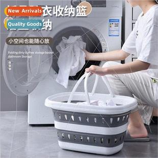 handheld folding clothing blue dirty storage Hygiene basket