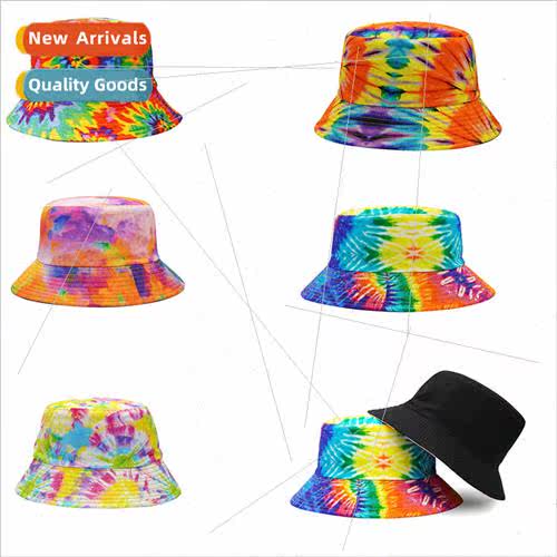 New tie-dye fisherman hat female cotton breathable summer su
