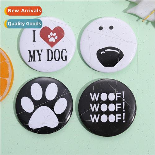 New cartoon cat paw love letters geometric tinplate brooch c