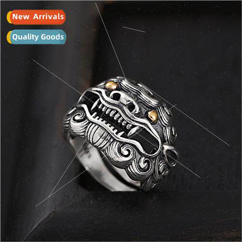 Vintage Tang on Ring Men  ngle Fashion Opening on Head