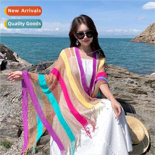 Tourism ethnic wind colorful shawl women take photos new sca