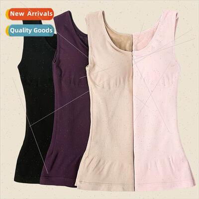 Seamless padded women warm undershirt fall winter Slim solid
