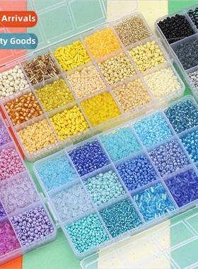 15 grid glass rice beads tube beads material package handmad