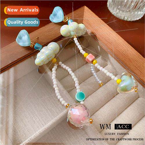 lver needle dopamine clouds love asymmetric ceramic earrings