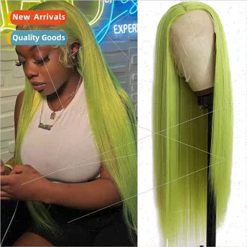 Europe Fashion Front Lace Wigs Green Medium Long African Che