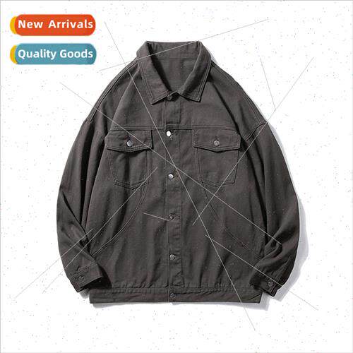 2023 fall winter American retro denim jacket multi-pocket wo