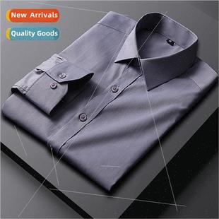 sleeved whe color men breath solid long business Shirt shirt