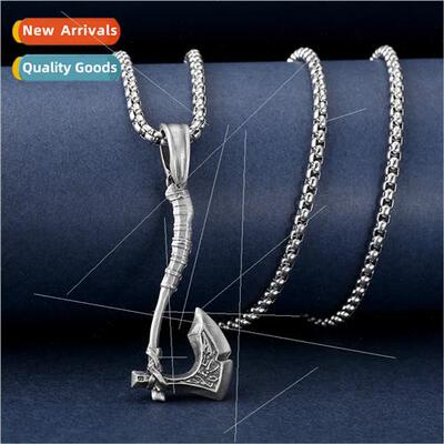 Quintus Viking Tomahawk Pendant Men Hip Hop Necklace Stainle