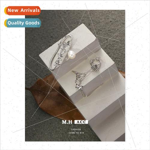 Butterfly Earrings ins niche combination flower ear clip ear