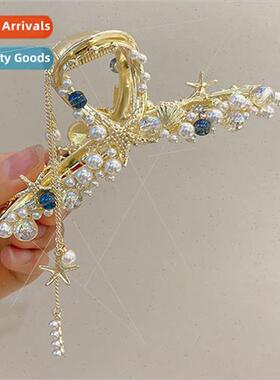 2022  delicate hair clips female back head large shark clip