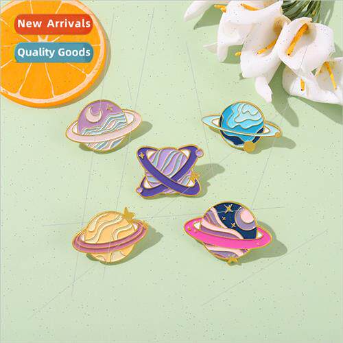New jewelry space system alloy brooch fine pink star planet