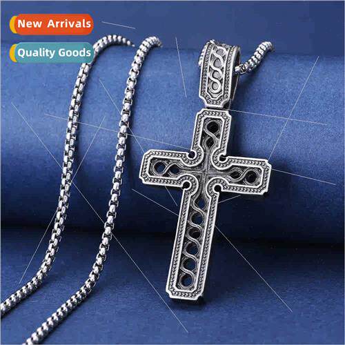 Men Hip Hop Cross Necklace Europe Ins Religious Jewelry Holl
