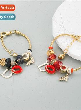 Europe fashion P Dora  DIY devil lips pendant alloy bracelet