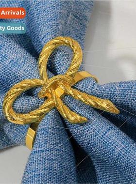 Fashion Gold Wedding Bow Tie Napkin Ring Bow Tie Napkin Butt