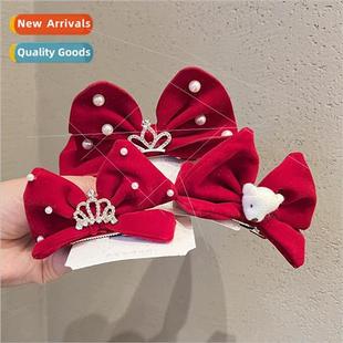 bow hair clips High children velvet crown ornamen grade