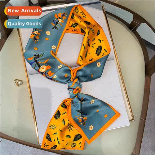 2021 Spring Autumn new printing thin narrow long small silk