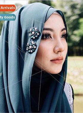 Malay xury Heavy Duty Rhinestone Encrusted Long Scarf Solid