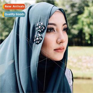 Malay xury Heavy Duty Rhinestone Encrusted Long Scarf Solid