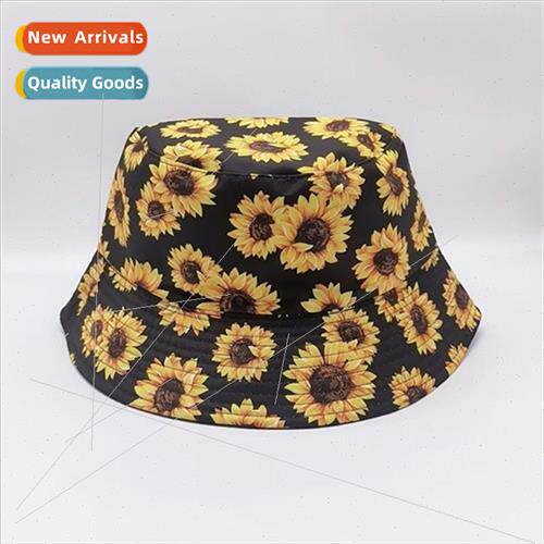 New sunflower printing fisherman hat women basin cap fashion