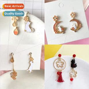 Koreafashion kten kty flowers asymmetric long tassel pendant