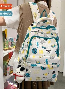 ghtning eyes puppy print schoolbag lightweight multi-compart