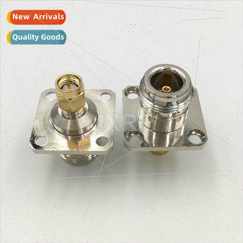 RF coaxial connector SMA male to N female 4-hole square plat