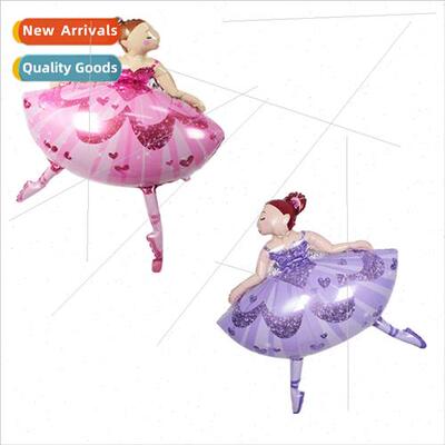 Cartoon Dancing Ballet Girl Aluminum Film Balloon Birthday P