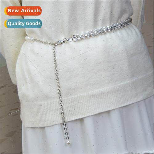 Pearls diamonds ladies waist chain high class sense accessor