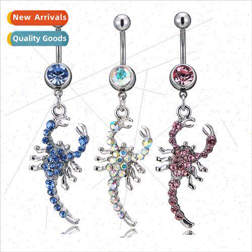 Europe Piercing Jewelry Diamond Encrusted Scorpion Bellybutt
