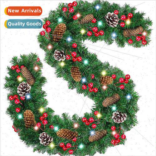 green pvc christmas decoration rattan hotel mall bar door ha