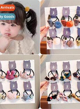 2023 new children girls baby Korean simple plush high elasti