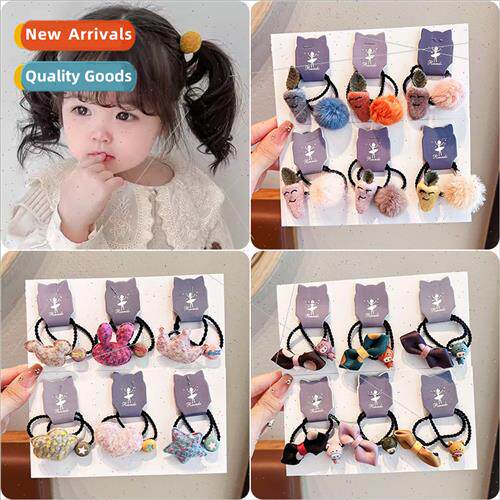 2023 new children girls baby Korean simple plush high elasti