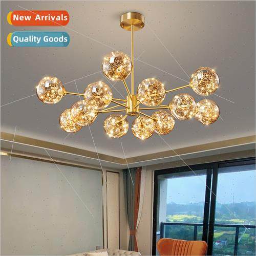 Copper Scandinavian living room chandelier modern light luxu