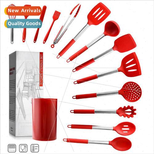 Stainless Steel Pipe Handle licone Cookware Set High Tempera