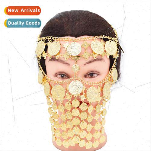 Mask simple alloy hollowed out coin mask fashion tassel curt