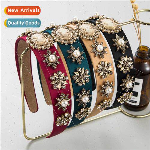 Hair bands Europe new baroque retro diamond pearl headband f